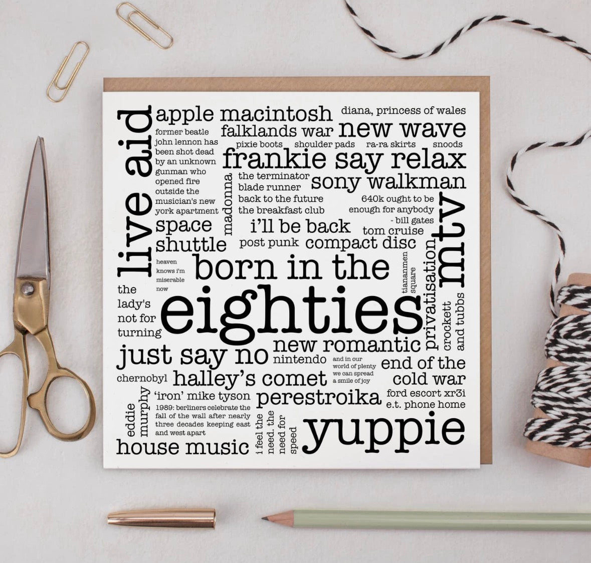 Born In The Eighties Card, All About The 1980s Decade