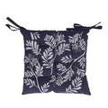 Indigo Embroidered Fern Seat Pad