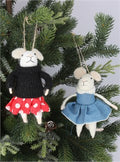 Gisela Graham Set of Two Mice Decorations