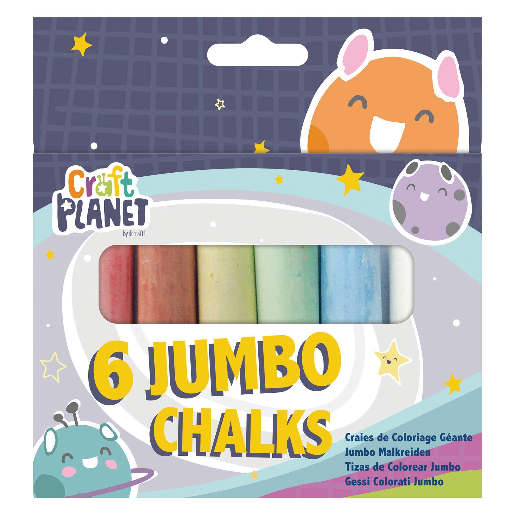 Craft Planet Jumbo Coloured Chalk (6pcs)