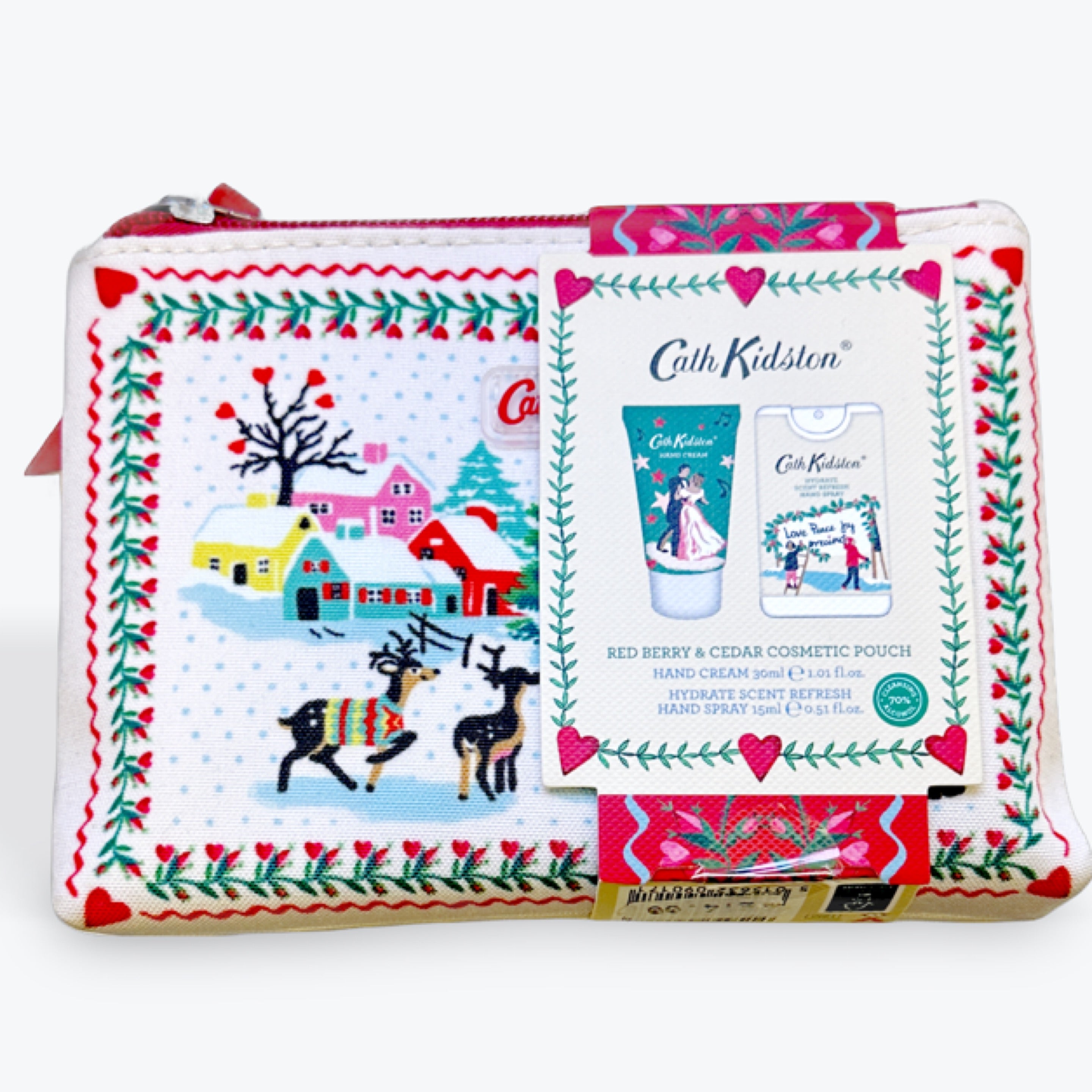 Cath Kidston Beauty Shine Bright Cosmetic Pouch (with 30 ml Hand Cream & 15 ml Hydrate Scent & Refresh Hand Spray)