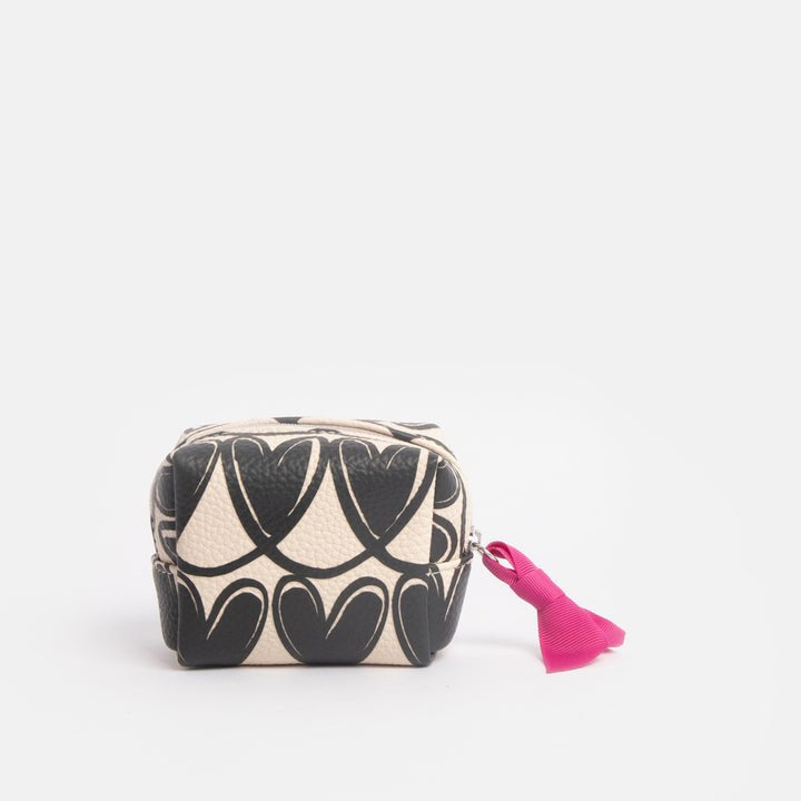 Mono Linked Heart Ultra Mini Cube Cosmetic Bag