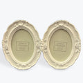 White Twin Ornate Oval Photo Frame 2.5×3.5"