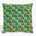 Les Touristes Velvet Cushion 4x4, Aberdeen Green