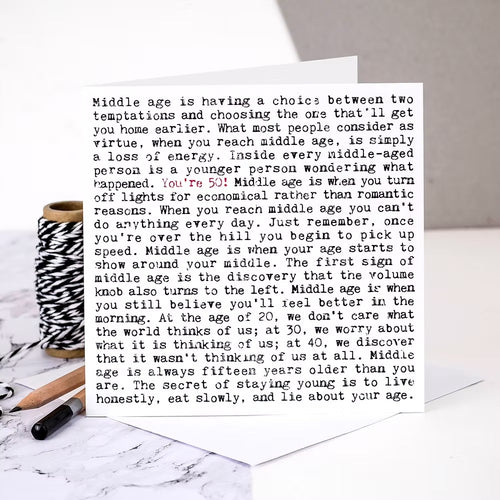 50th Birthday Card with Quotes about aging
