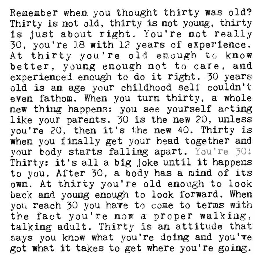 30th Birthday Card with Quotes