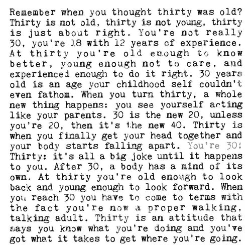 30th Birthday Card with Quotes