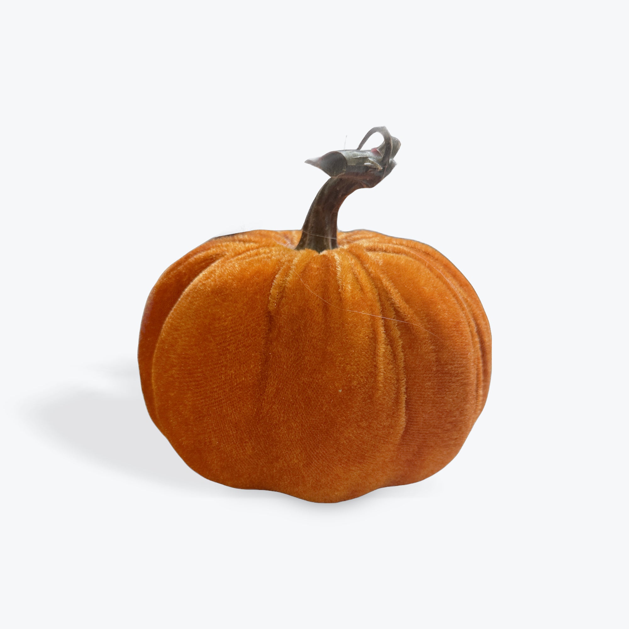 Orange Velvet Pumpkin Ornament