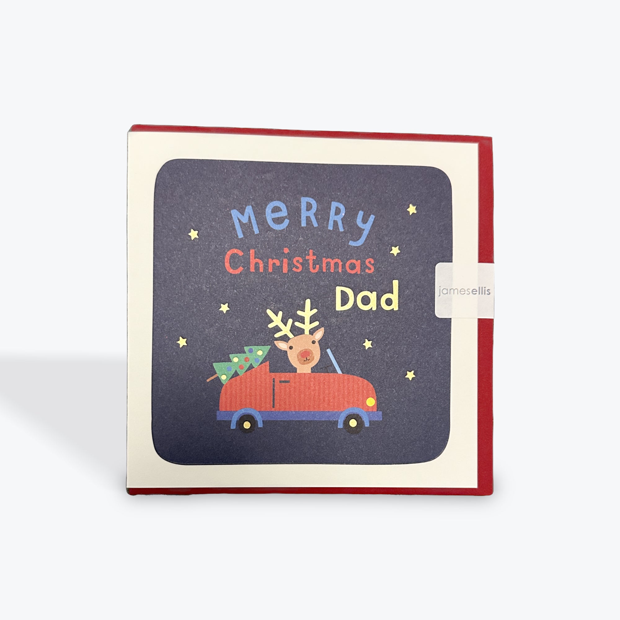 Dad Reindeer Christmas Square Peg Card