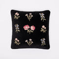 Elizabeth Scarlett British Blooms Velvet Cushion Black