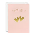 Gold Hearts Mini Anniversary Card - Minnows