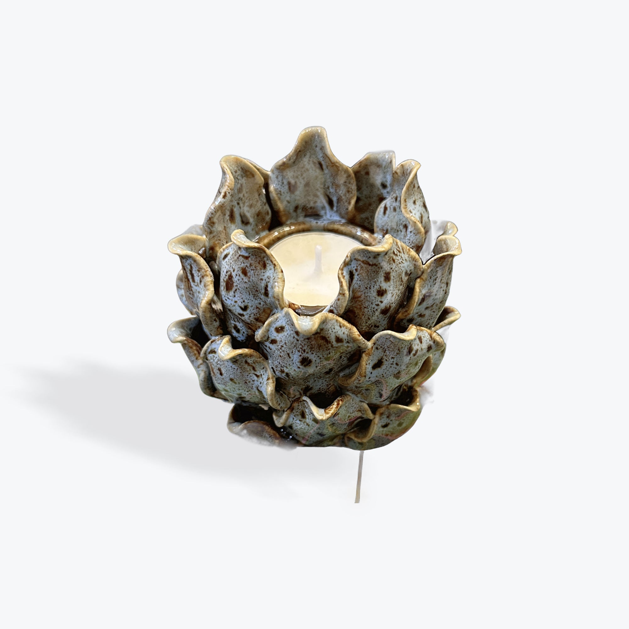Blue and Brown Gisela Graham Artichoke Tealight Holder