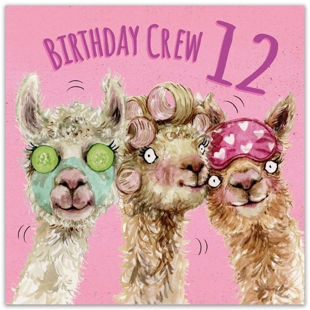 Age 12 Girls Birthday Card - Pamper - Alpaca