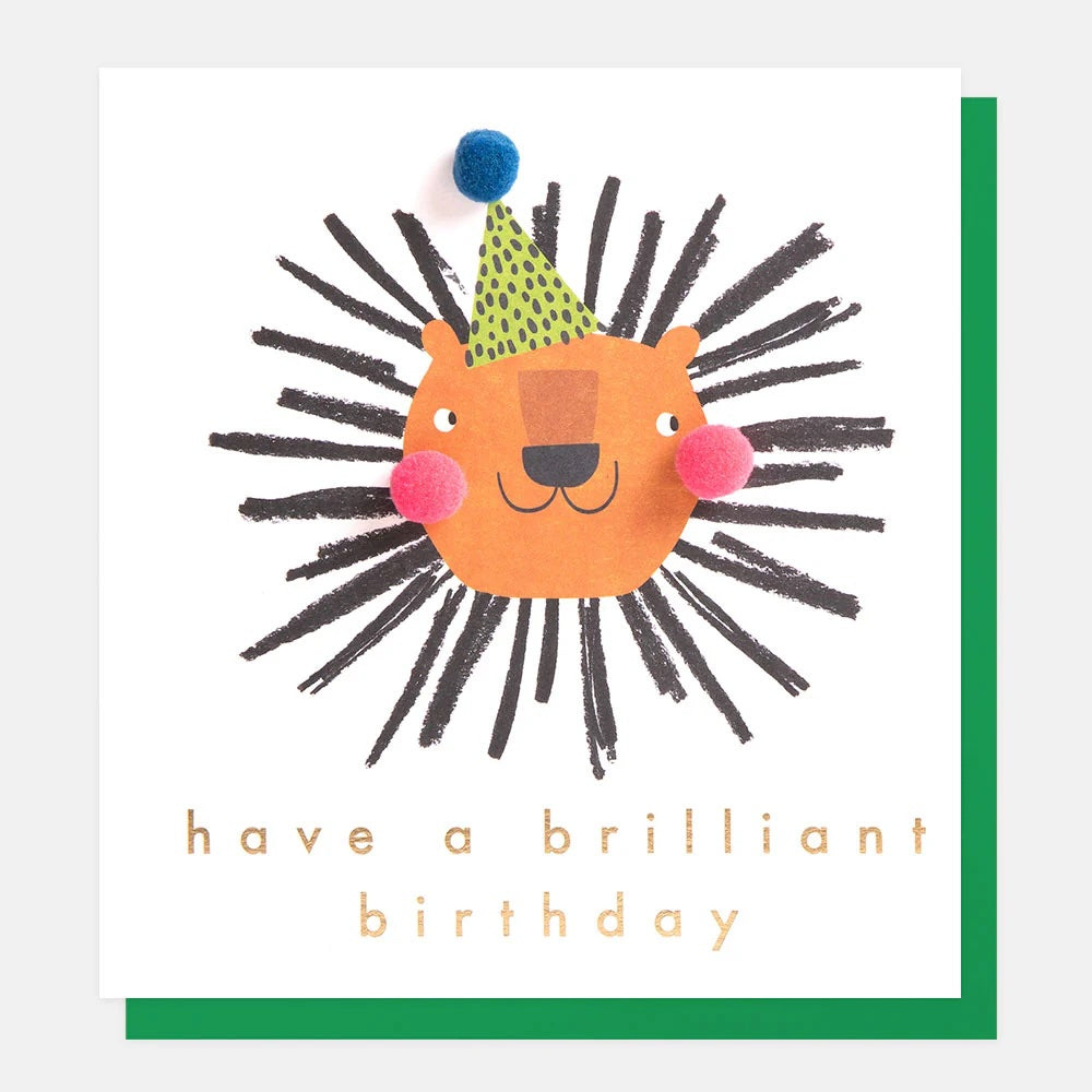 Caroline Gardner Lion In Party Hat Brilliant Birthday Card
