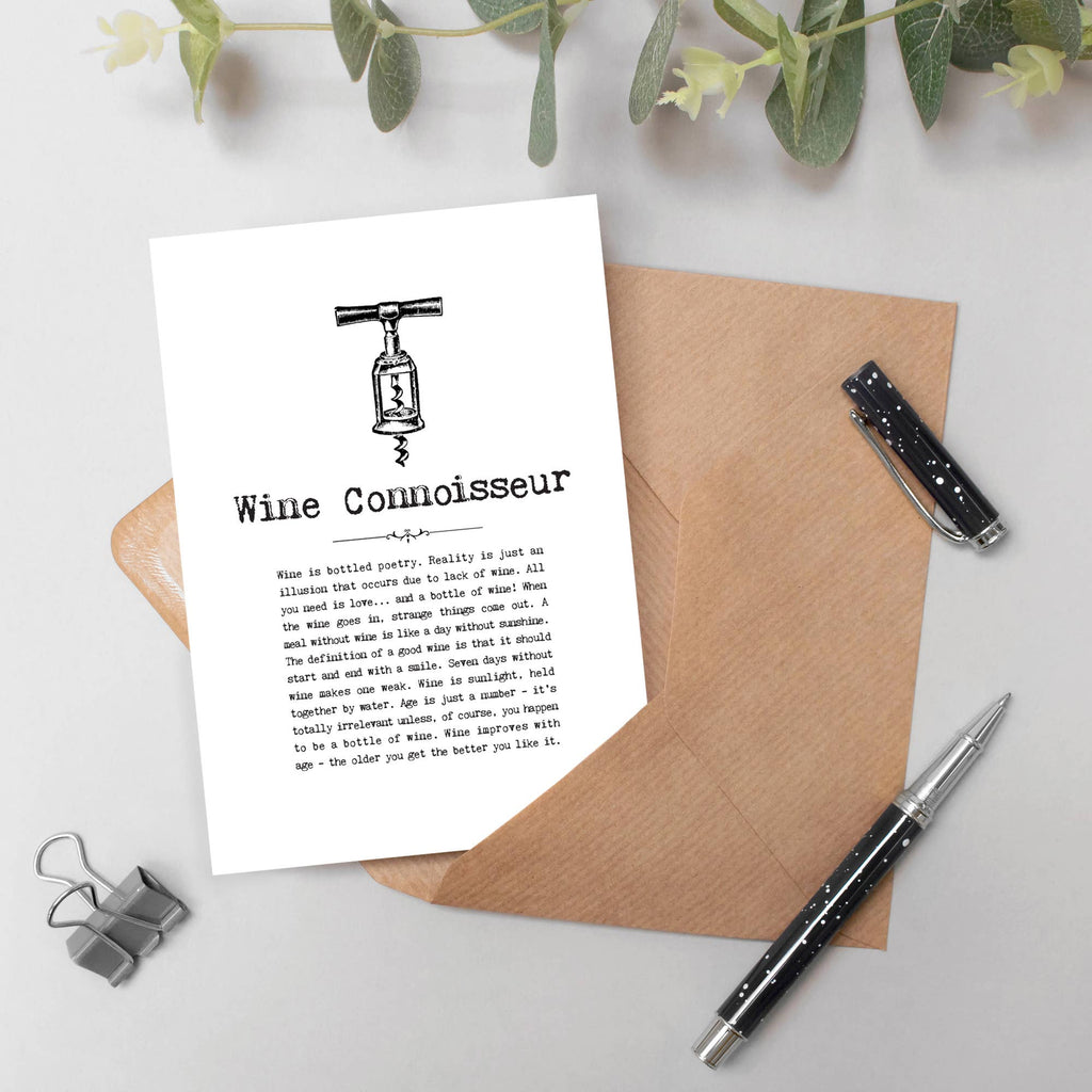 Wine Connoisseur Funny Quotes Card