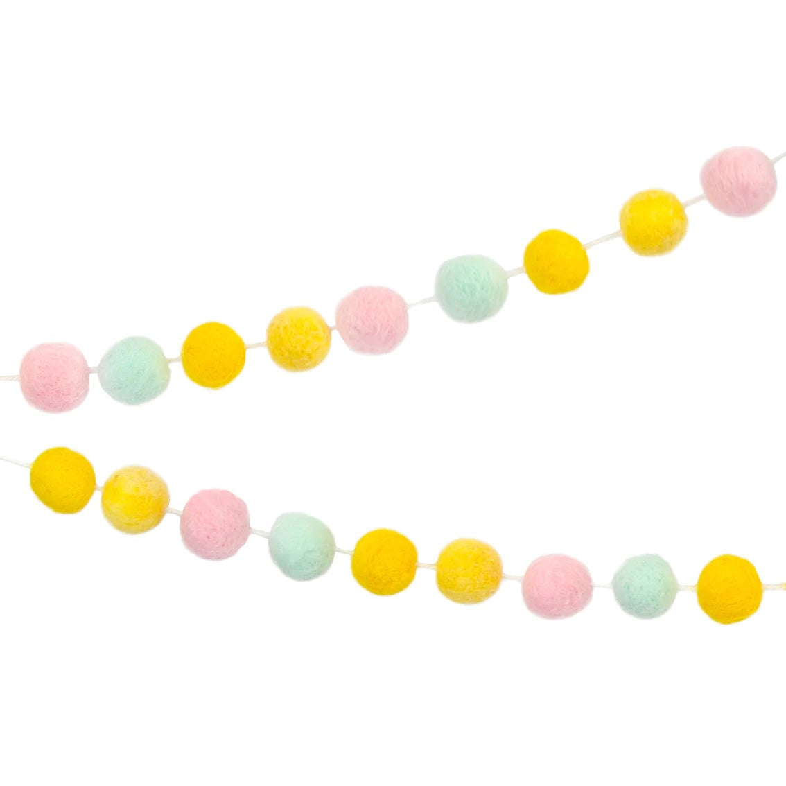 Talking Tables Small Pastel Felt Ball Garland - 2m