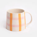 Orange / Pink Check Large Mug - Caroline Gardner