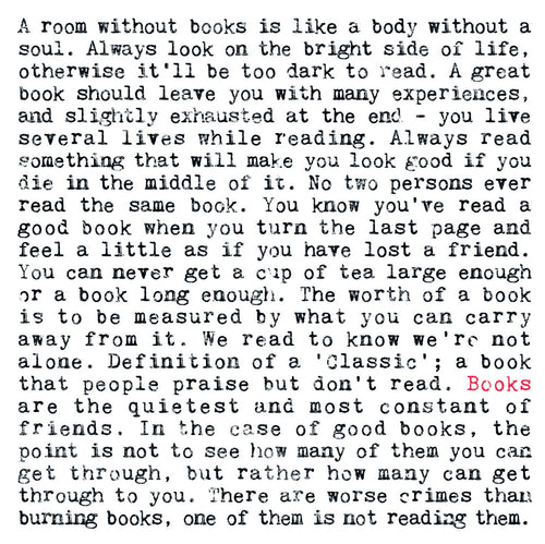 Books Card For Book Lovers With Bookish Quotes