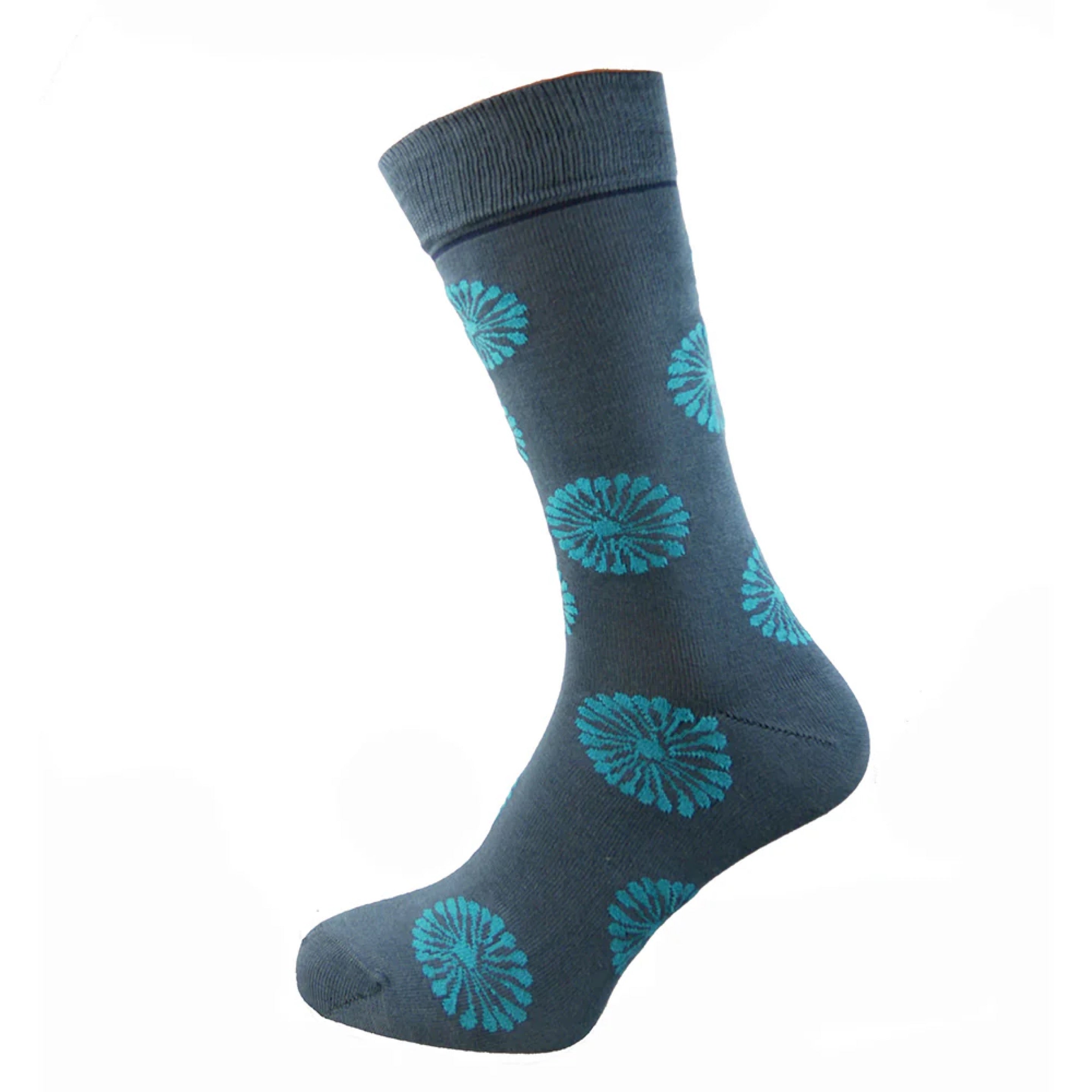 Gemjar Blue Flower Bamboo Socks UK 7-11
