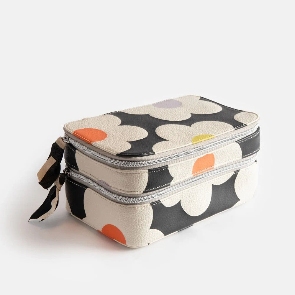 Multi Flower Charcoal Make Up Bag