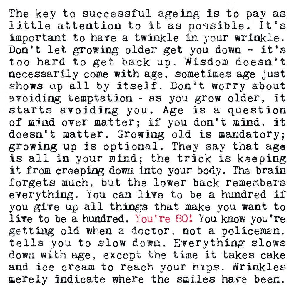 80-th Birthday Card with Quotes