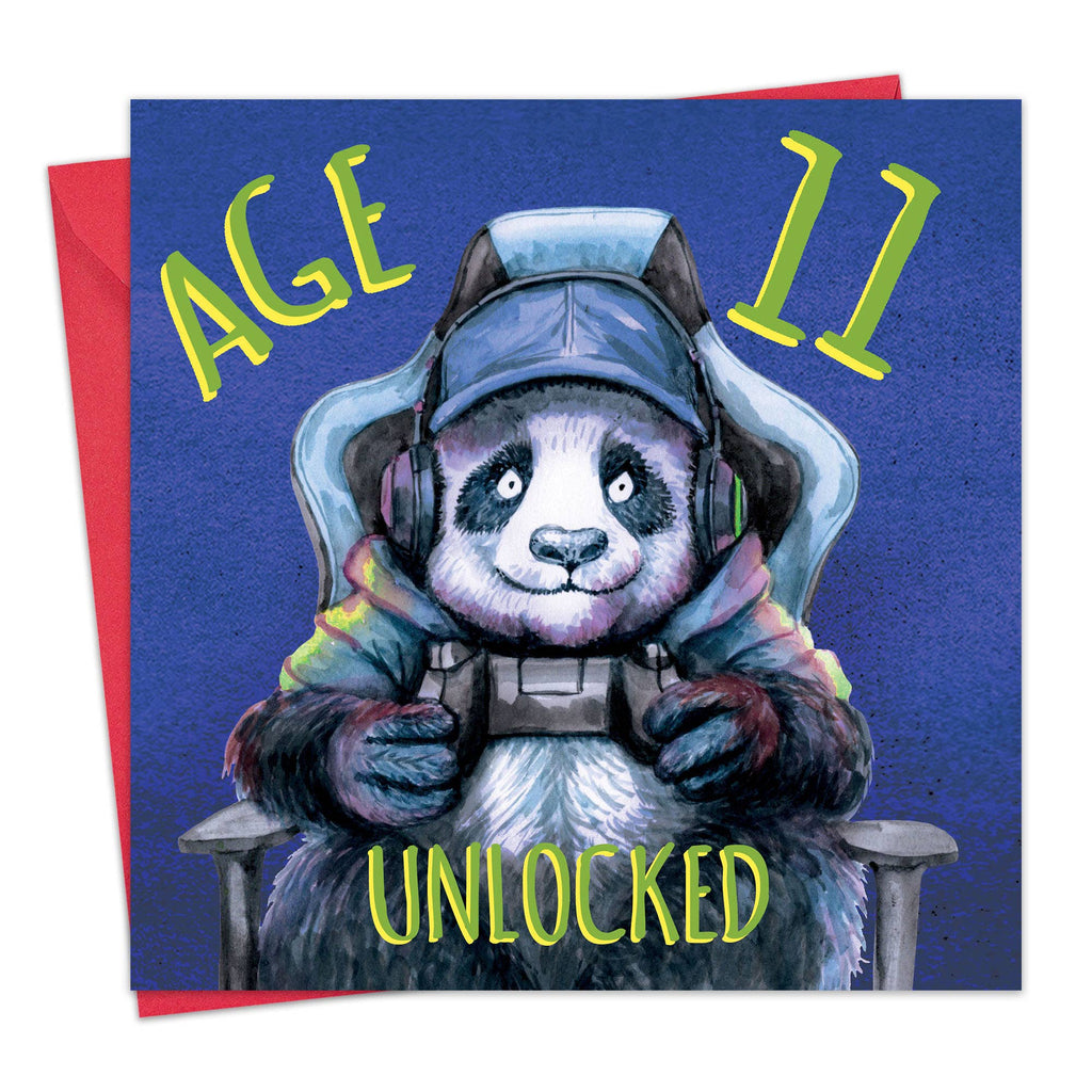 Age 11 Birthday Card - Gaming - Panda