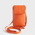 Coral Orange Vegan Leather Phone Bag