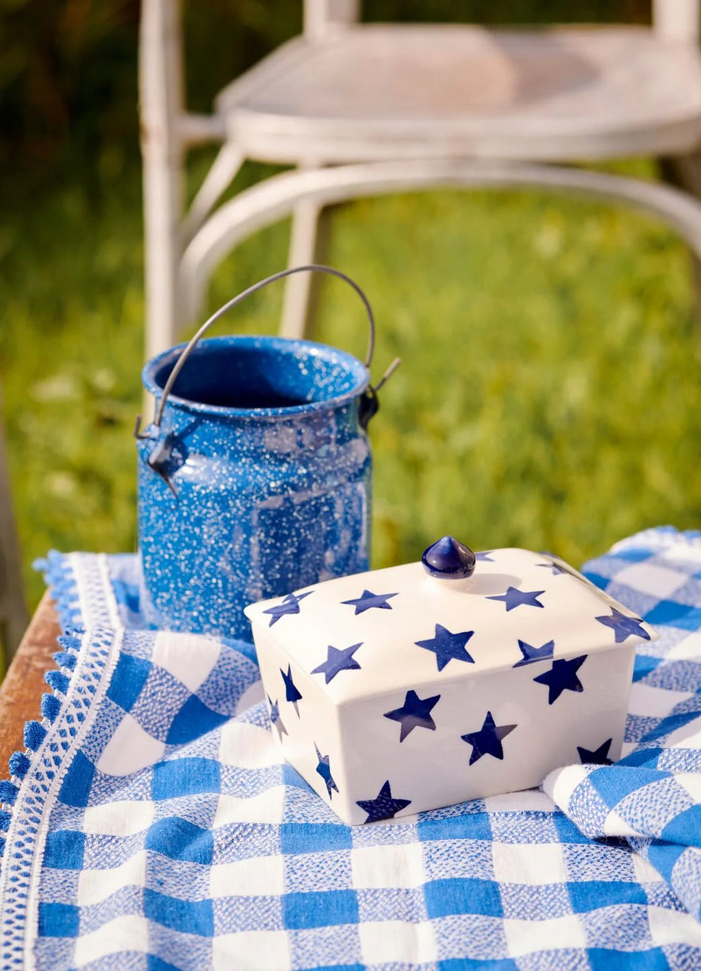 Emma Bridgewater Blue Star Small Butter Dish