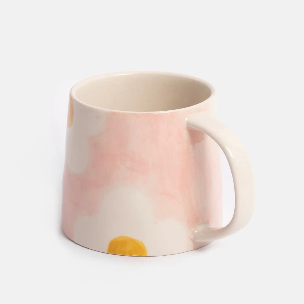 Caroline Gardner Pink Mustard Flower Large Mug