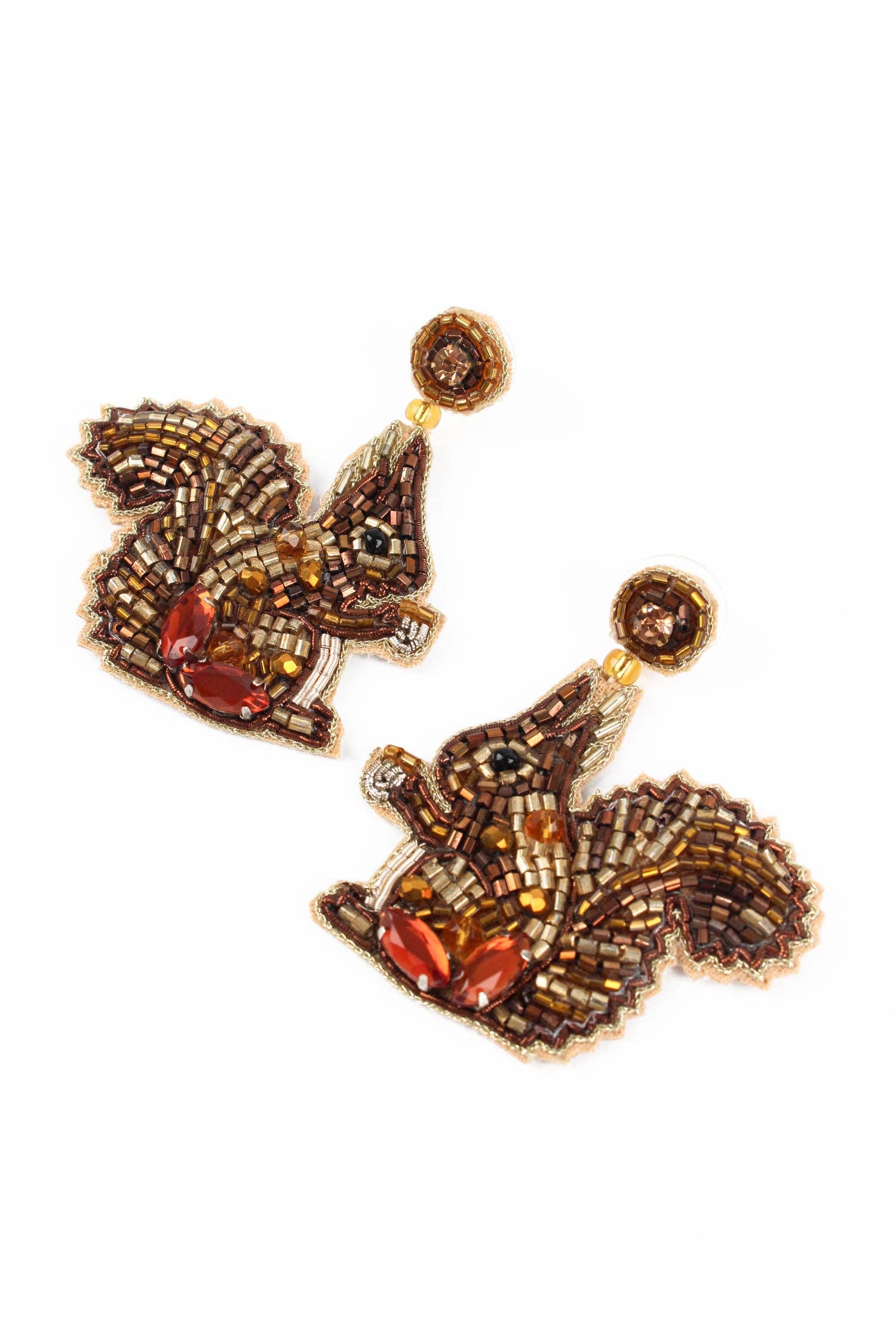 Squirrel Beaded Earrings