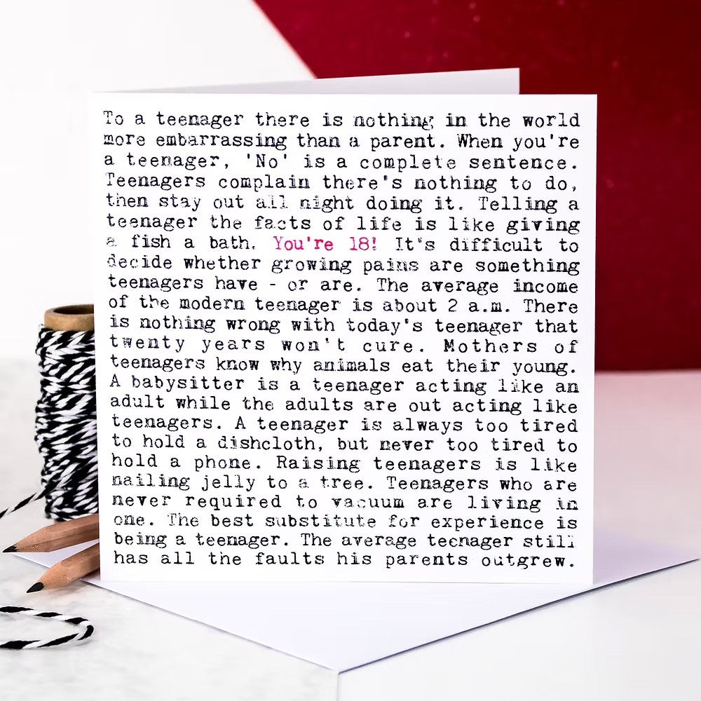 18th Birthday Card with Quotes