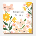 Caroline Gardner Pink and Yellow Flowers Thinking of You Card