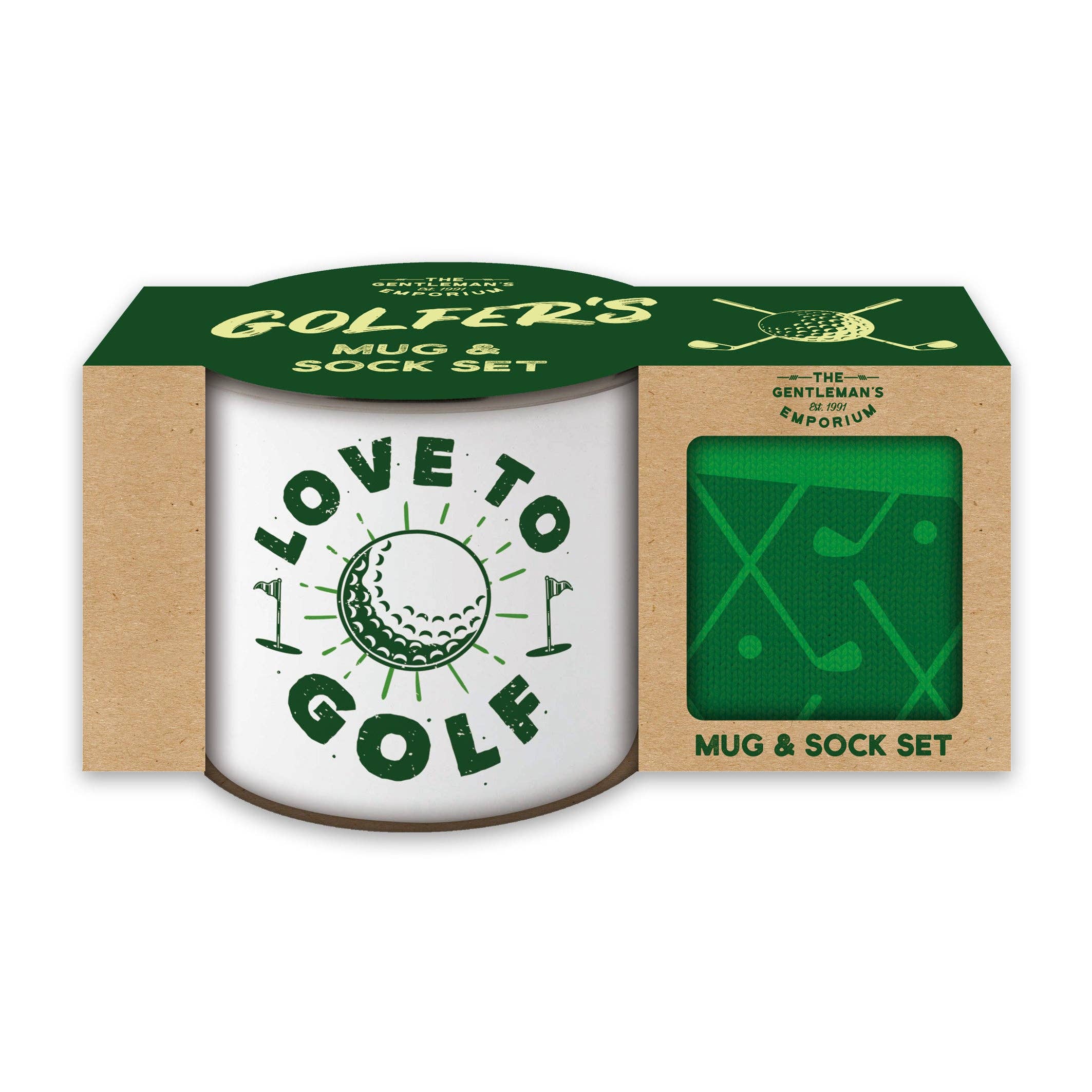Gentleman's Emporium Enamel Golf Mug & Sock Set Gift Set