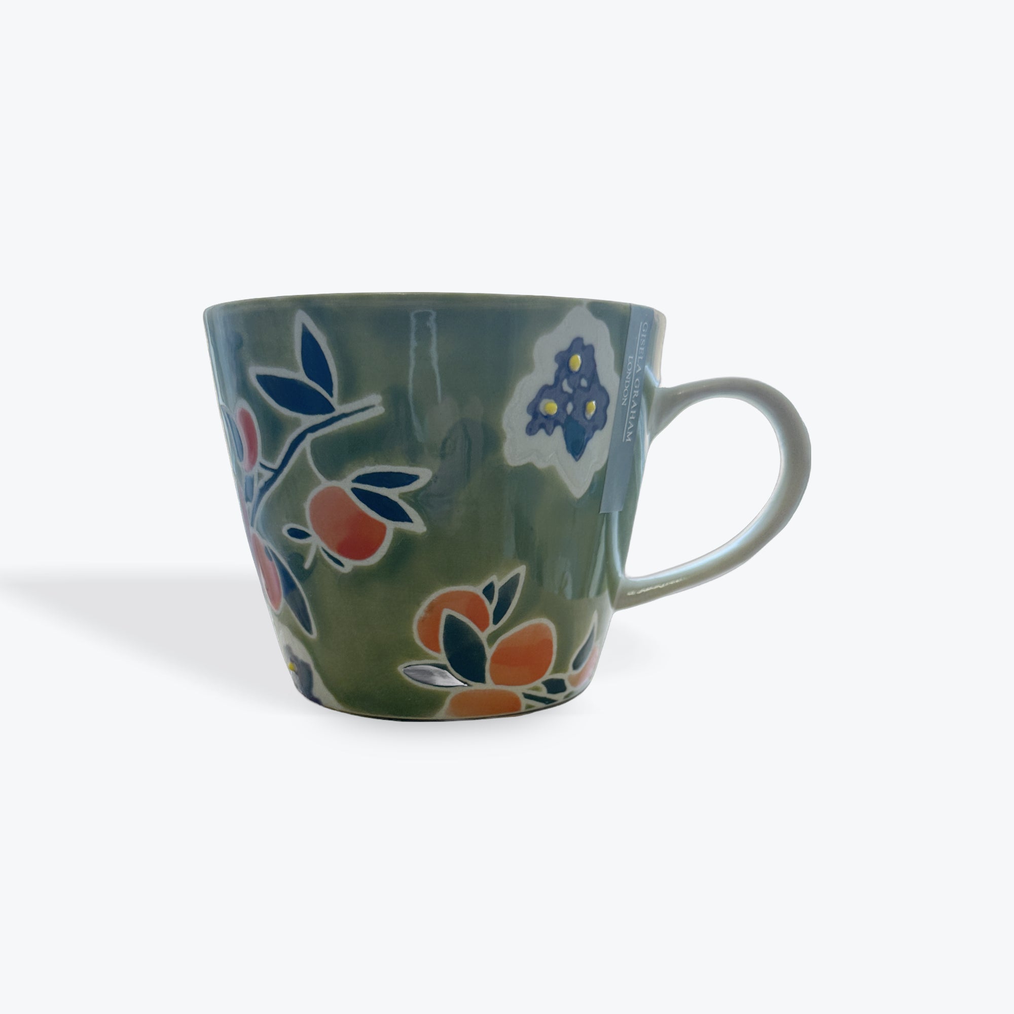 Green Satsuma Branch Stoneware Mug