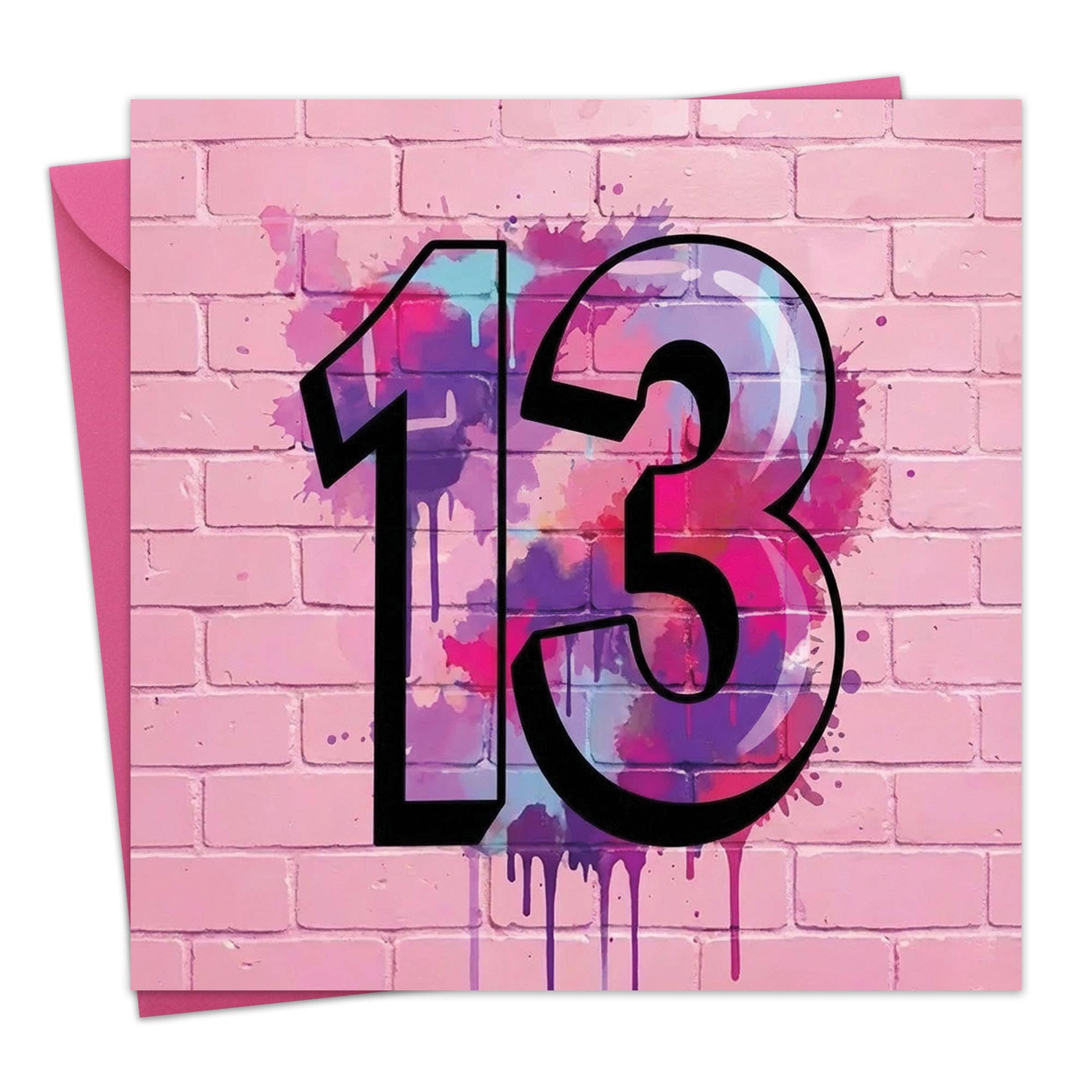 Age 13 Graffiti Style Birthday Card For Girls