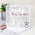 80th Birthday 'You're 80!' Card