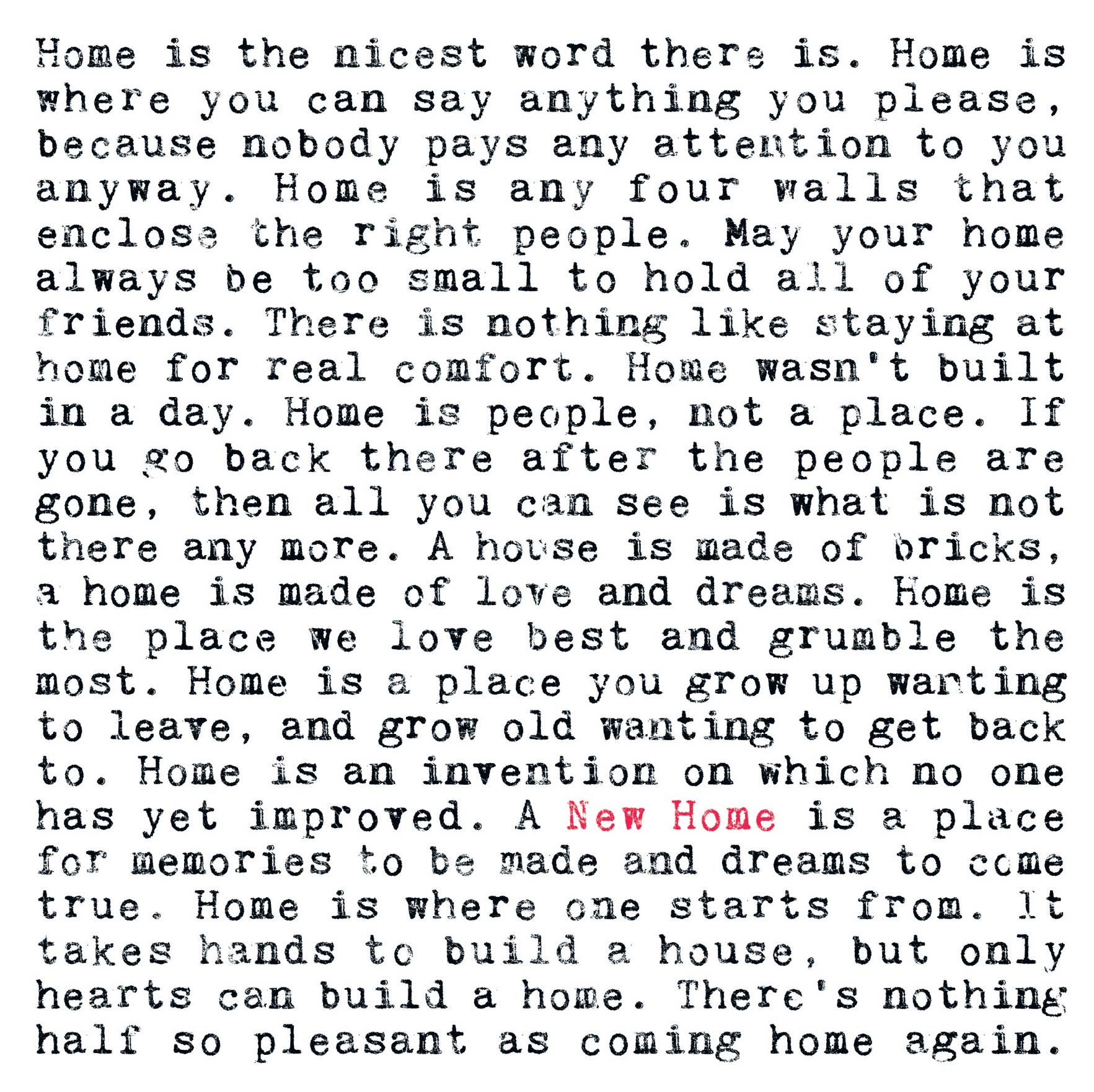 New Home Quotes Card