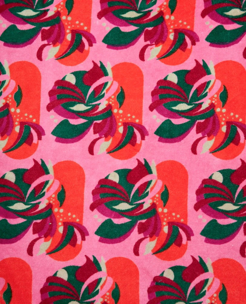 Long Velvet Dressing Gown - Split Pink