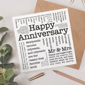 Happy Anniversary Card For Couples, Word Cloud Quotes Design