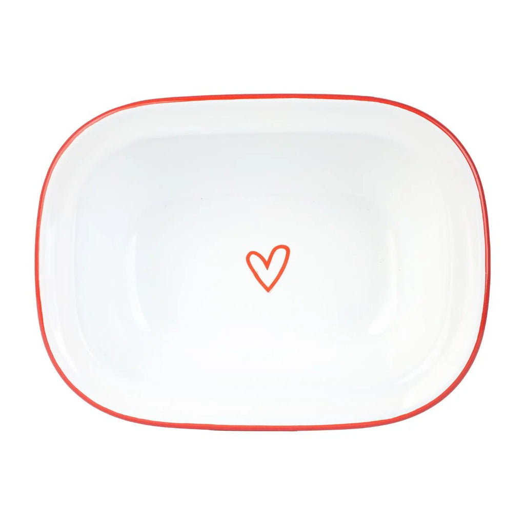 Heart Pink Oven Enamel Dish - 20cm