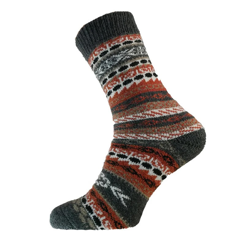 Gemjar Nordic Brown and Dark Grey Wool Blend Socks 8 to 12