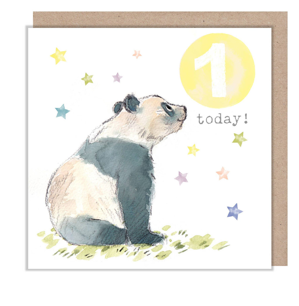 Age 1 Birthday Card - Panda Design - Party Time - PTAGE01