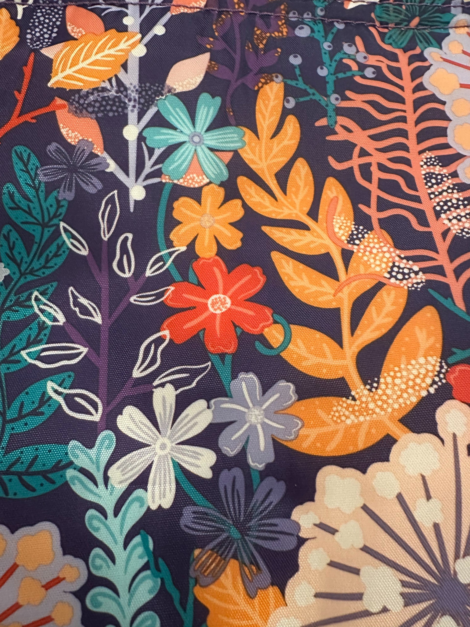 Foldable Lightweight Lunch bag - Deep Sea Flower