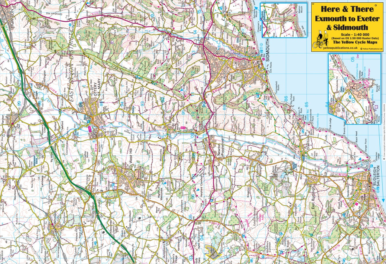 Cycling Map - Exmouth to Exeter & Sidmouth