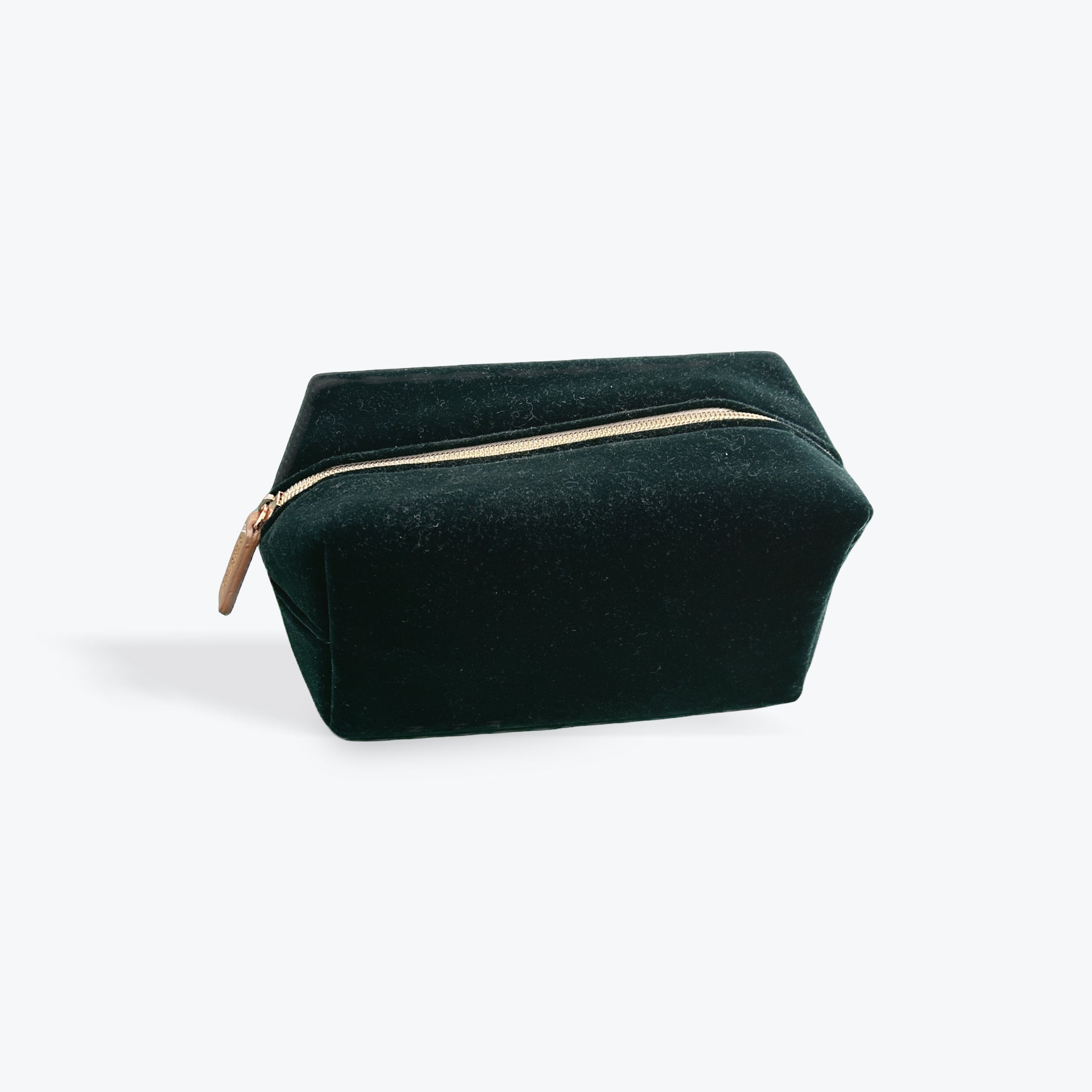 Caroline Gardner Dark Green Velvet Cosmetic Bag