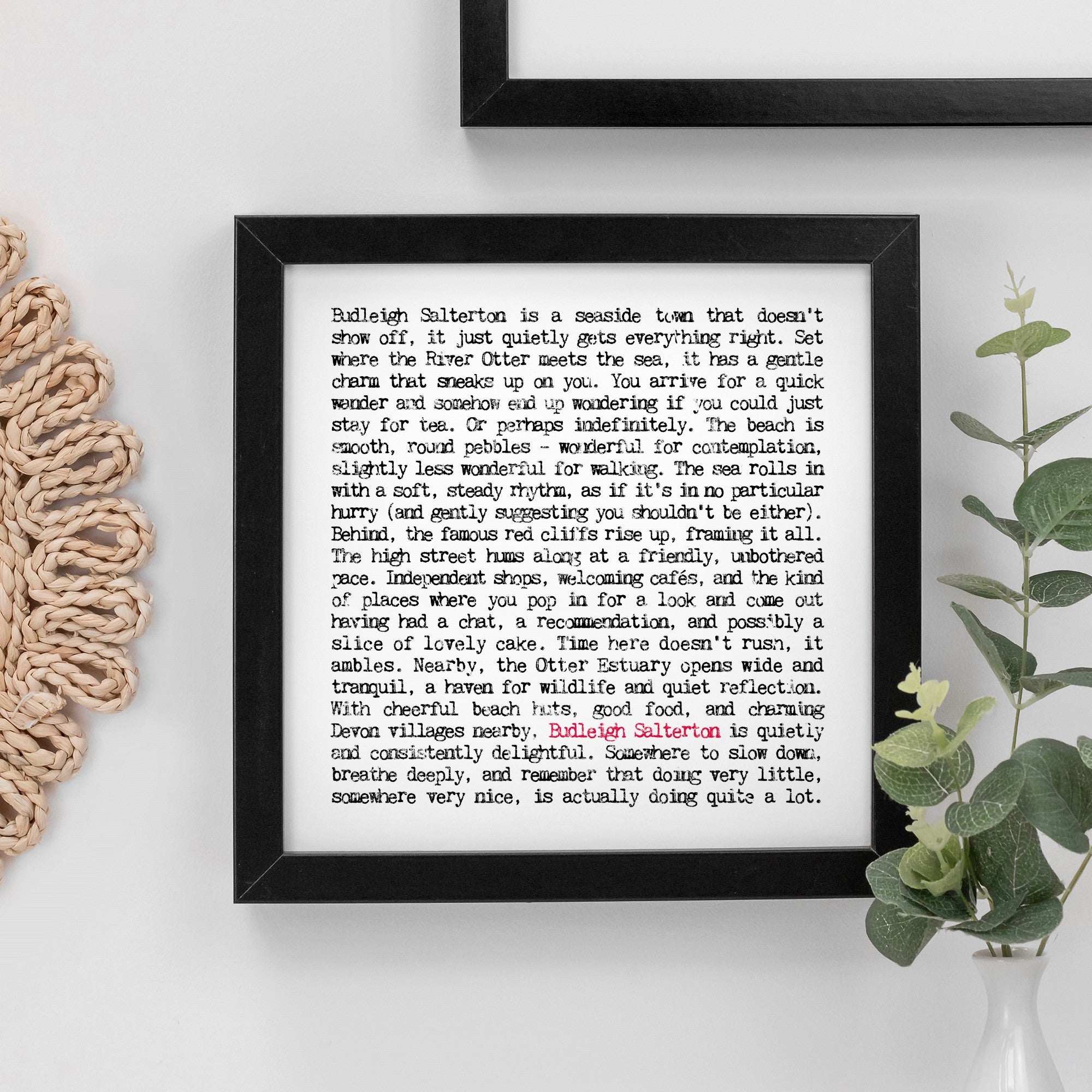 Budleigh Salterton - Square Unframed Print - Wise Words