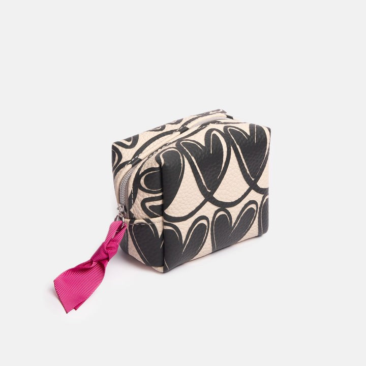 Mono Linked Heart Ultra Mini Cube Cosmetic Bag