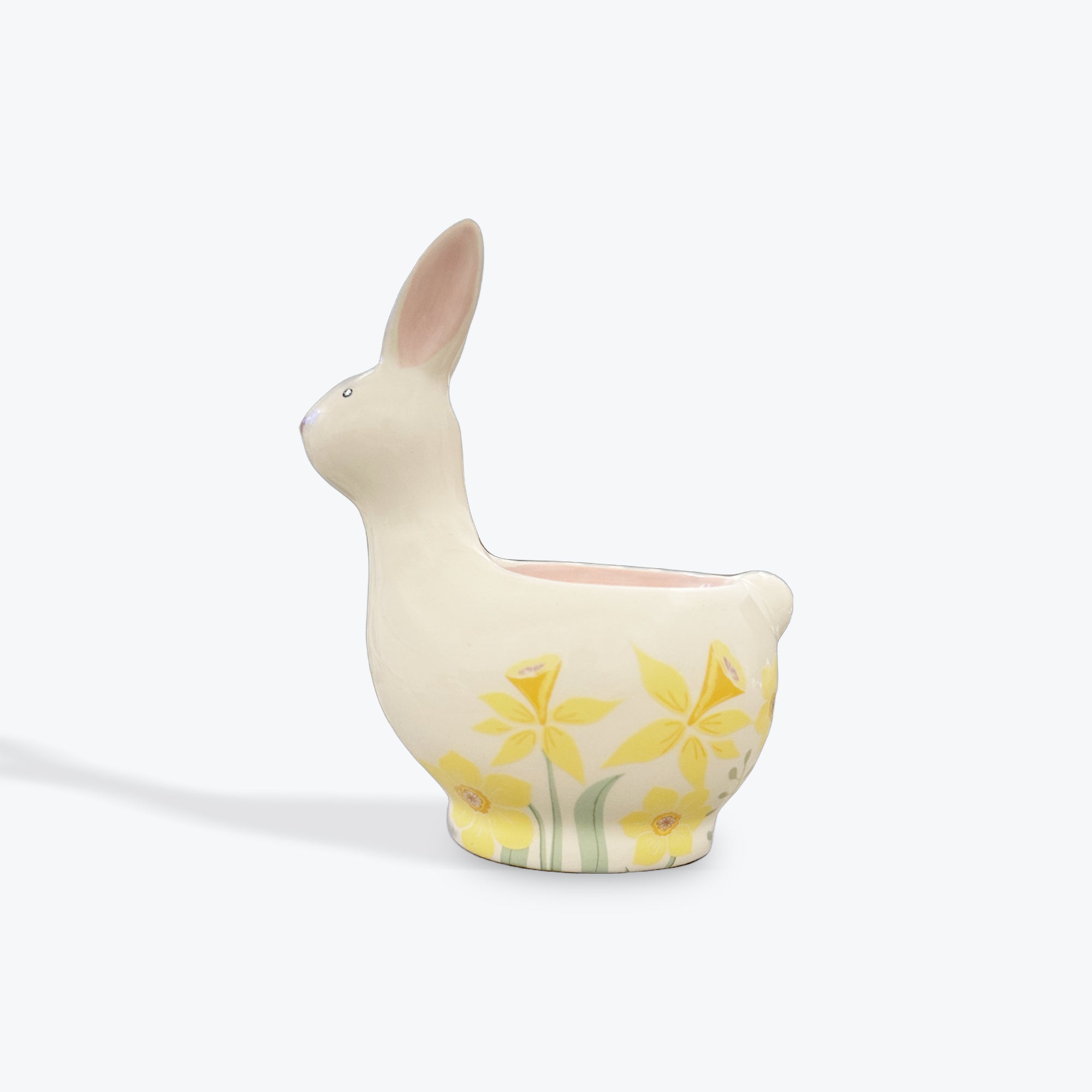 Egg Cup Rabbit with Spring Flowers