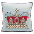 Jan Constantine Coronation Crown Cushion Duck Egg Blue