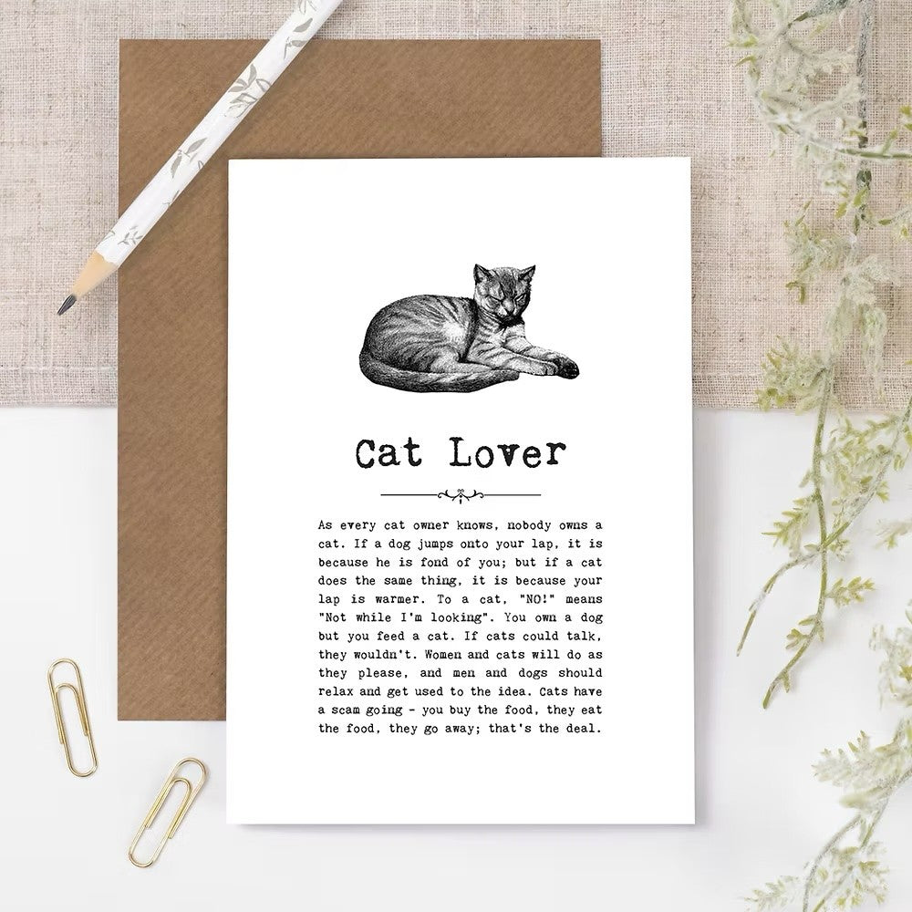 Cat Lover Quotes Card
